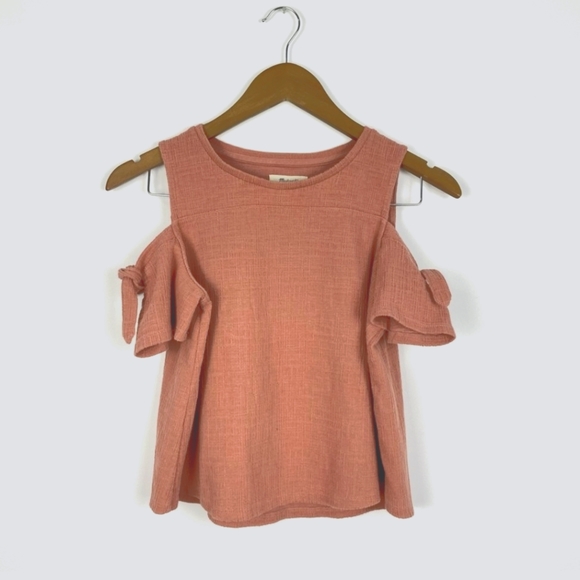 Madewell Skylark patterned cold shoulder with Tie Top - Picture 3 of 8